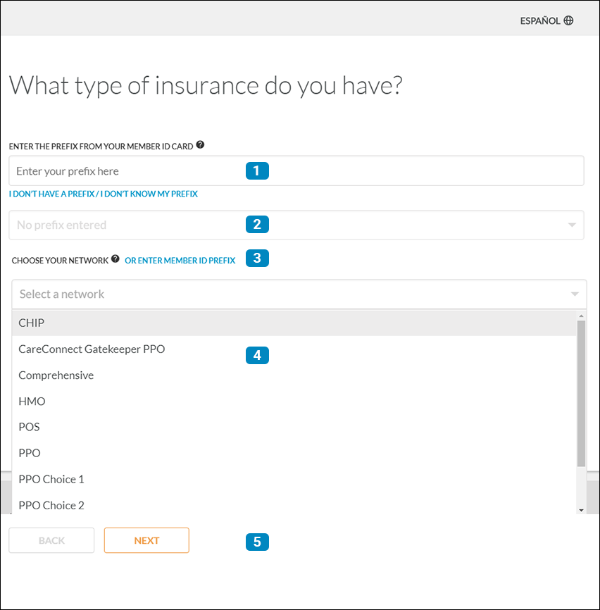 What type of insurance do you have screenshot