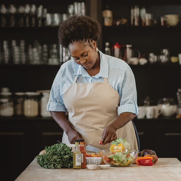 Woman preparing a meal