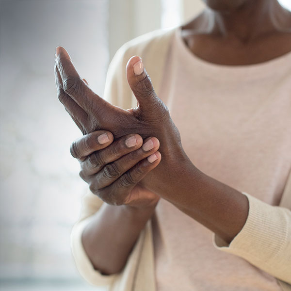 Woman rubbing her hands