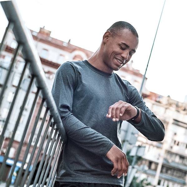 Man looking at his watch