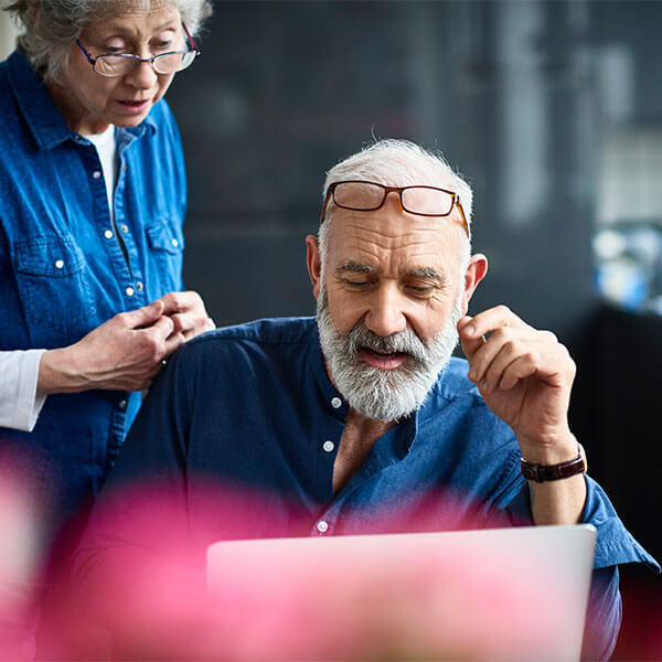 Man looking at laptop