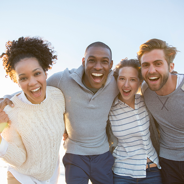 Group of friends smiling