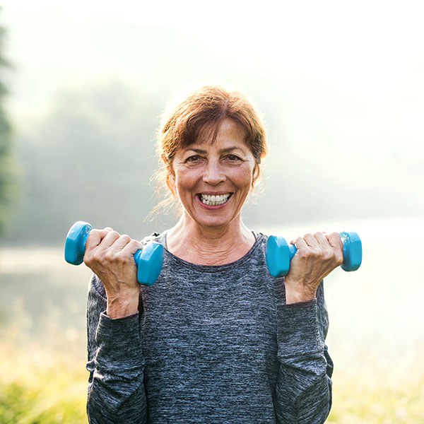 Woman lifting weights